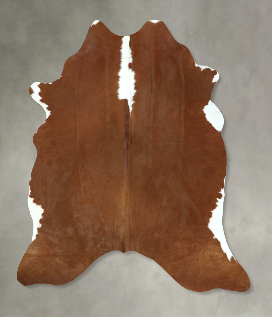 Brown and White Regular XX-Large Brazilian Cowhide Rug 7'9"H x 6'6"W #B20414 by Hudson Hides