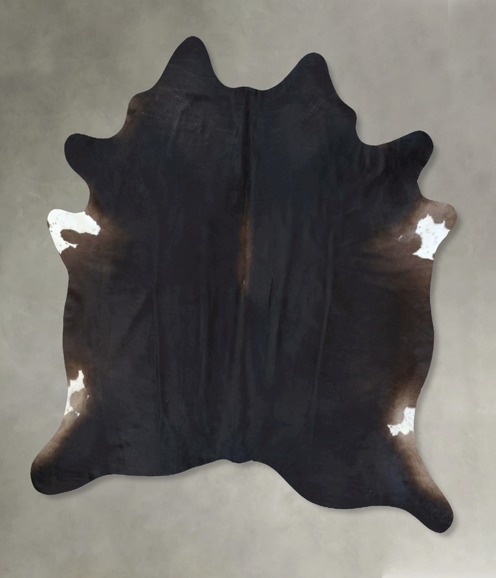 Solid Black XX-Large Brazilian Cowhide Rug 7'7"H x 6'9"W #B20420 by Hudson Hides