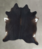 Solid Black XX-Large Brazilian Cowhide Rug 7'7