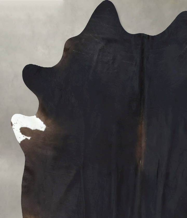 Solid Black XX-Large Brazilian Cowhide Rug 7'7"H x 6'9"W #B20420 by Hudson Hides