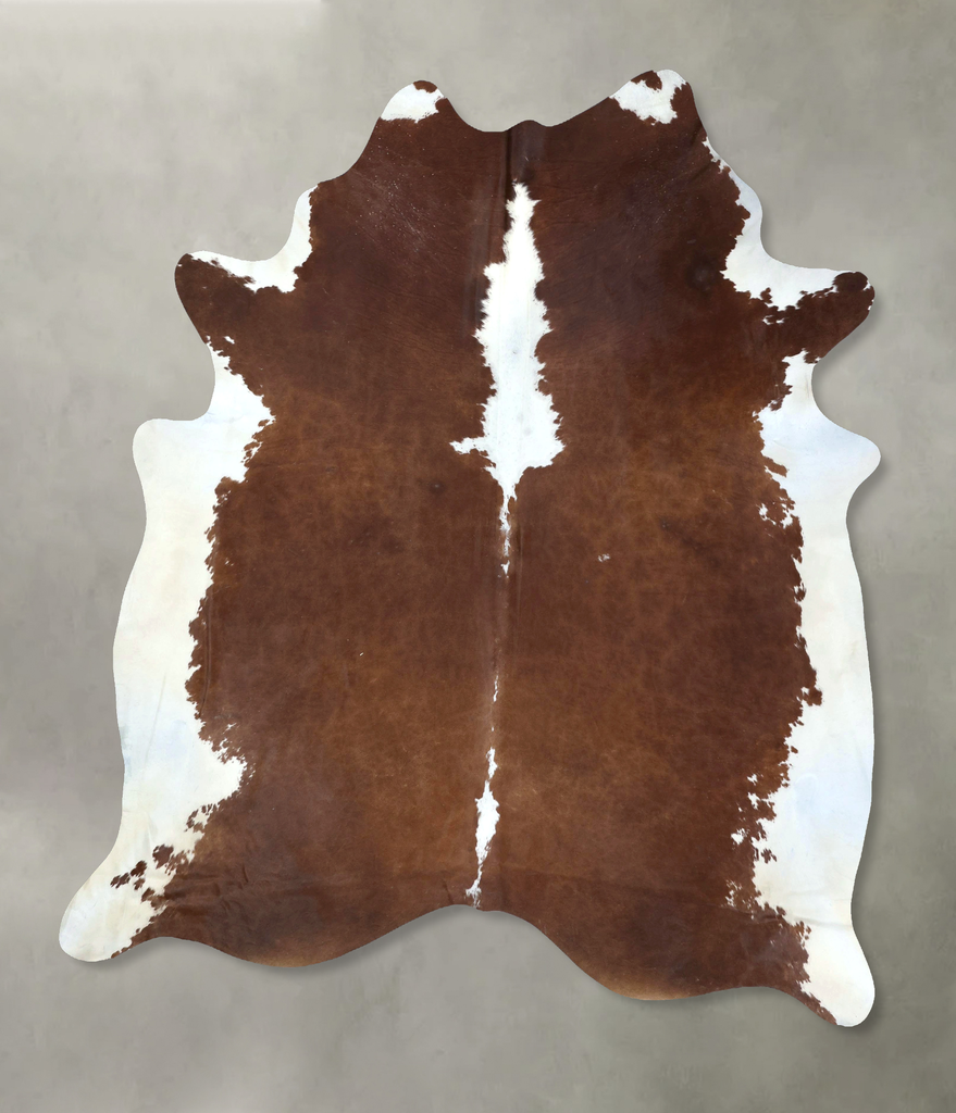 Brown and White Regular XX-Large Brazilian Cowhide Rug 8'10"H x 7'3"W #B20423 by Hudson Hides