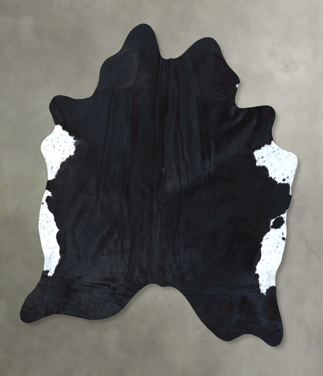 Solid Black X-Large Brazilian Cowhide Rug 7'8"H x 6'5"W #B20428 by Hud