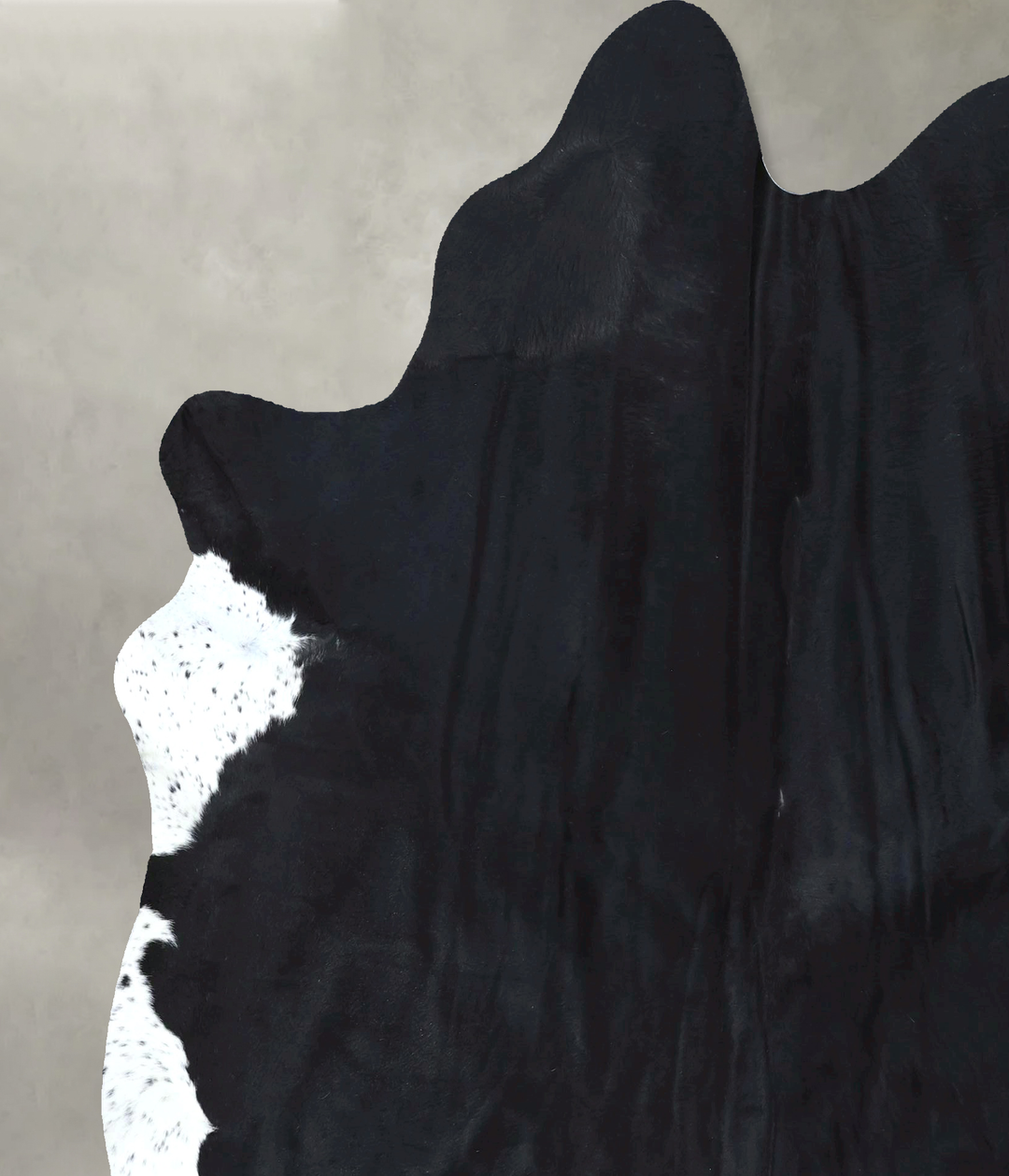 Solid Black X-Large Brazilian Cowhide Rug 7'8"H x 6'5"W #B20428 by Hud