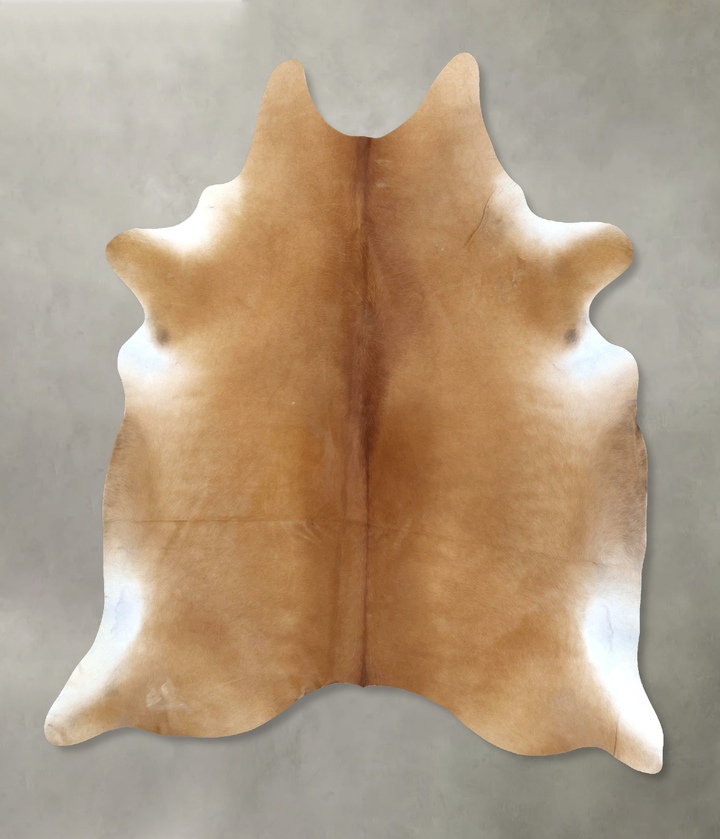 Beige X-Large Brazilian Cowhide Rug 7'5"H x 6'5"W #B20434 by Hudson Hides