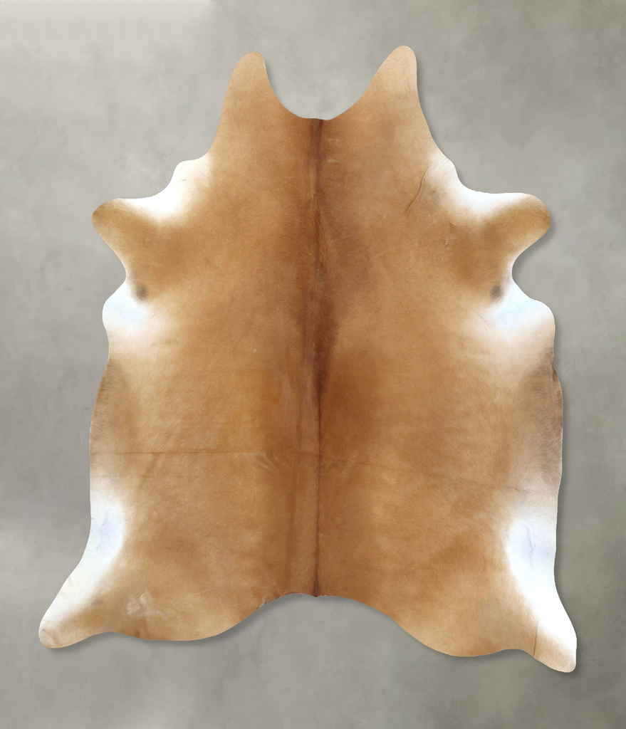 Beige X-Large Brazilian Cowhide Rug 7'5"H x 6'5"W #B20434 by Hudson Hides