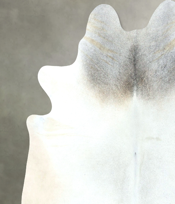 Ivory with Beige XX-Large Brazilian Cowhide Rug 8'2"H x 6'11"W #B20439 by Hudson Hides