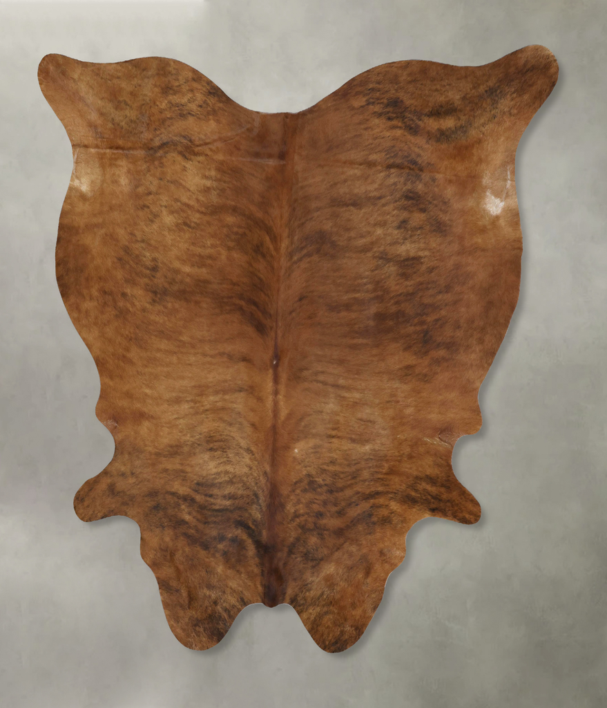 Medium Brindle XX-Large Brazilian Cowhide Rug 8'0"H x 7'1"W #B20447 by Hudson Hides