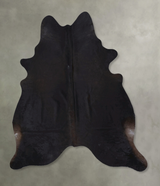 Solid Black XX-Large Brazilian Cowhide Rug 7'11"H x 6'10"W #B20448 by Hudson Hides