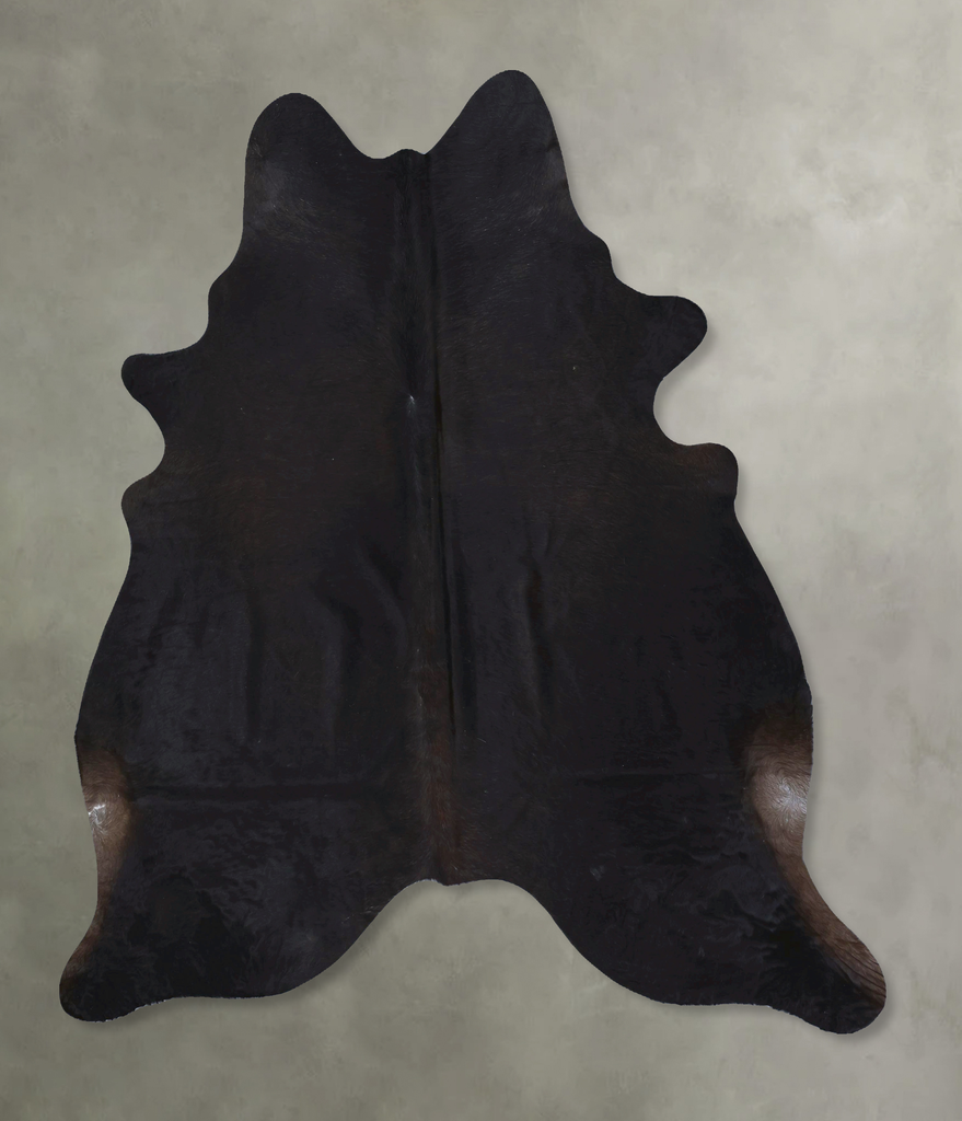 Solid Black XX-Large Brazilian Cowhide Rug 7'11"H x 6'10"W #B20448 by Hudson Hides