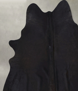 Solid Black XX-Large Brazilian Cowhide Rug 7'11"H x 6'10"W #B20448 by Hudson Hides