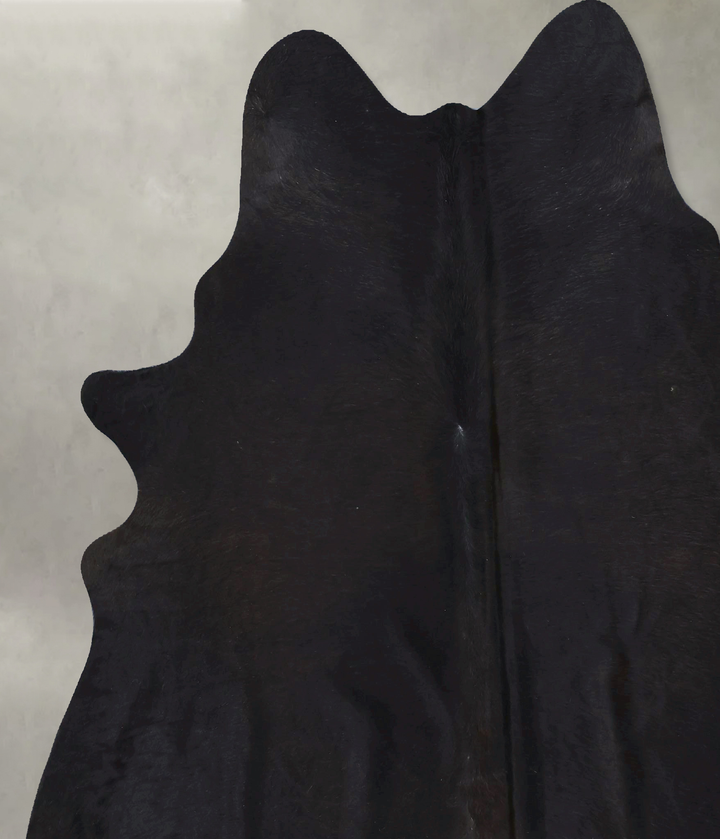 Solid Black XX-Large Brazilian Cowhide Rug 7'11"H x 6'10"W #B20448 by Hudson Hides