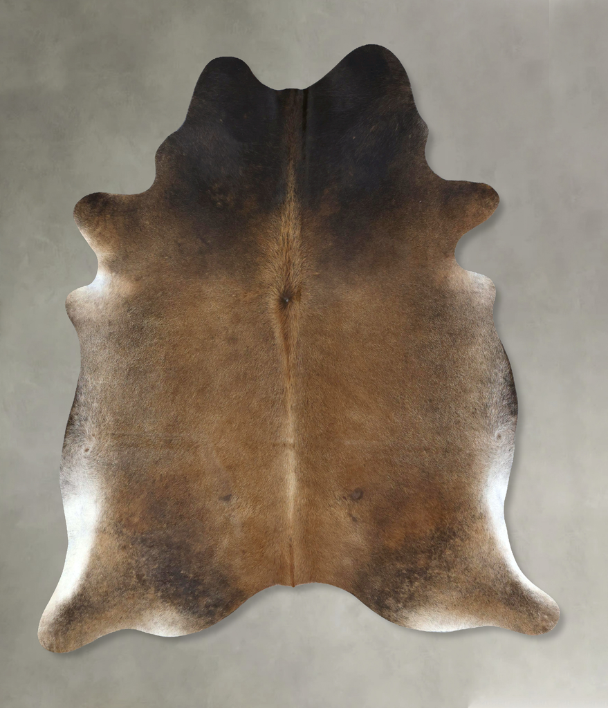 Grey with Beige XX-Large Brazilian Cowhide Rug 7'8"H x 6'7"W #B20450 by Hudson Hides