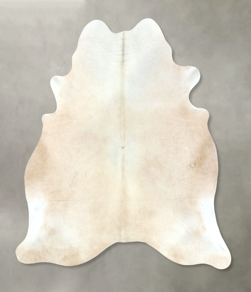 Ivory with Beige XX-Large Brazilian Cowhide Rug 7'8"H x 6'7"W #B20451 by Hudson Hides