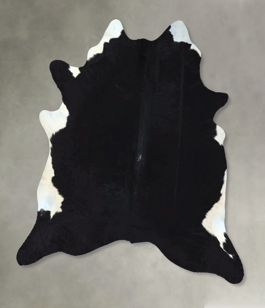 Black and White XX-Large Brazilian Cowhide Rug 8'1"H x 7'1"W #B20454 by Hudson Hides