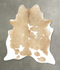 Beige and White X-Large Brazilian Cowhide Rug 7'9