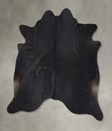 Solid Black X-Large Brazilian Cowhide Rug 7'0"H x 6'5"W #B20465 by Hudson Hides