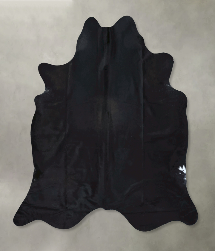 Solid Black XX-Large Brazilian Cowhide Rug 7'6"H x 6'8"W #B20467 by Hudson Hides