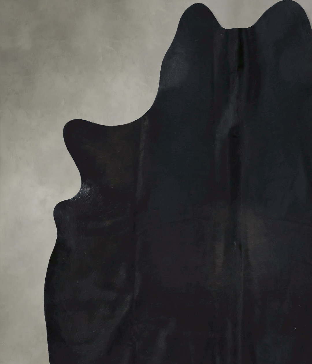 Solid Black XX-Large Brazilian Cowhide Rug 7'6"H x 6'8"W #B20467 by Hu
