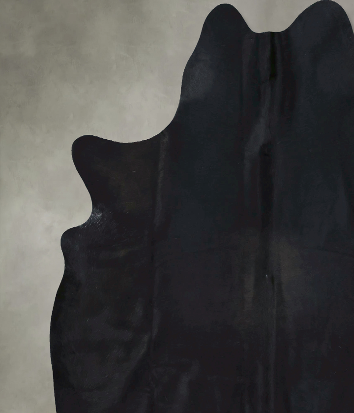 Solid Black XX-Large Brazilian Cowhide Rug 7'6"H x 6'8"W #B20467 by Hudson Hides