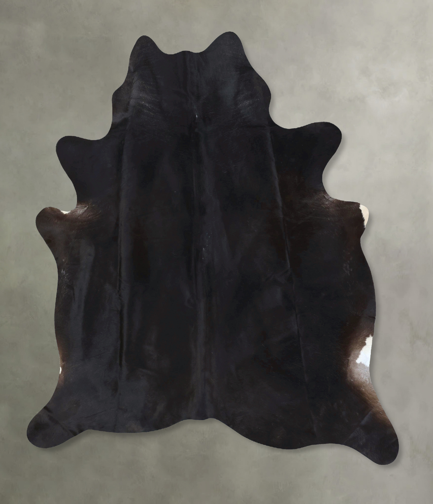 Solid Black XX-Large Brazilian Cowhide Rug 7'10"H x 6'5"W #B20469 by Hudson Hides