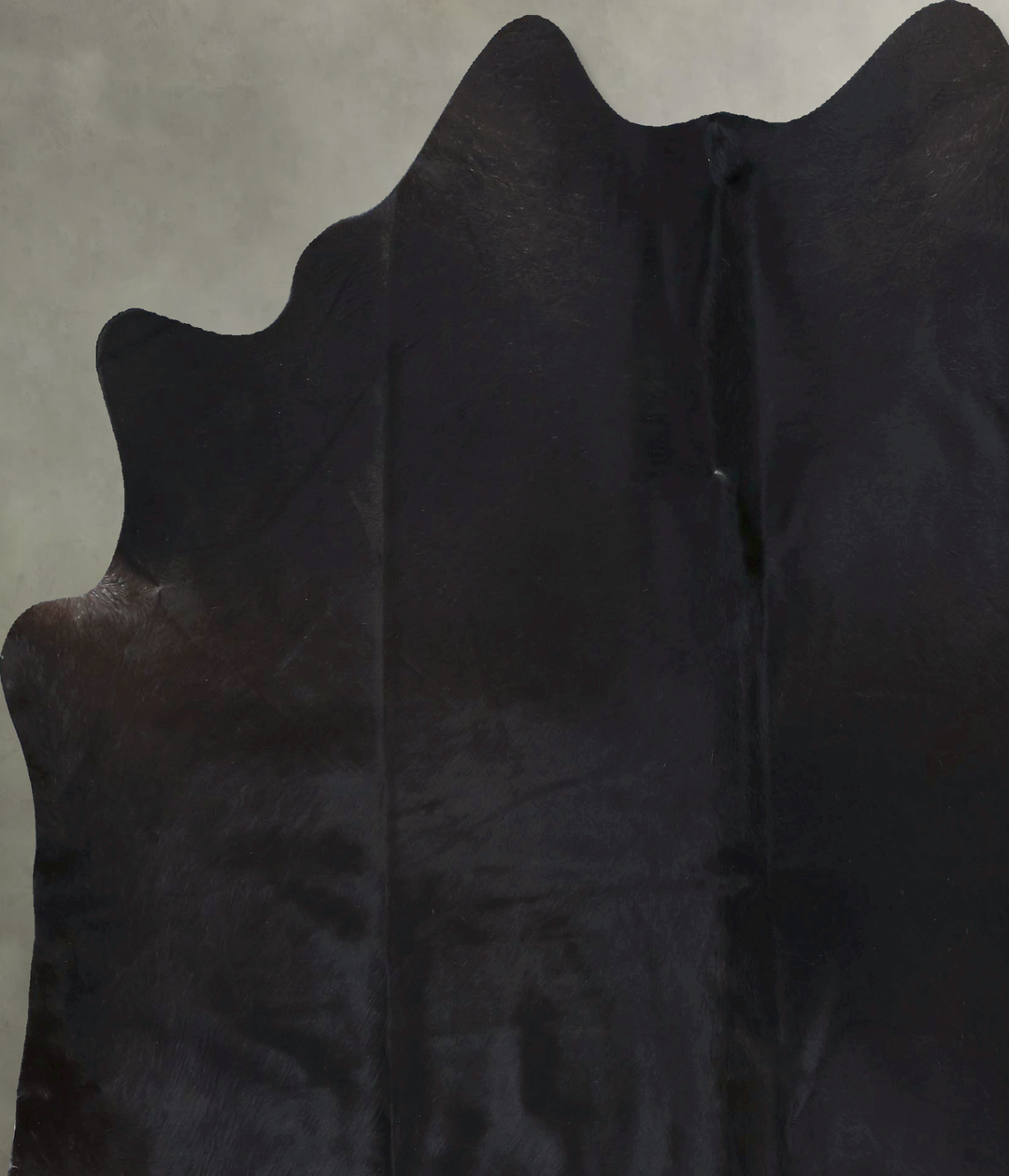 Solid Black X-Large Brazilian Cowhide Rug 7'1"H x 6'5"W #B20470 by Hud