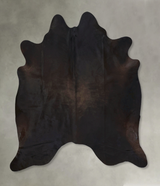 Solid Black X-Large Brazilian Cowhide Rug 7'0"H x 6'6"W #B20471 by Hudson Hides