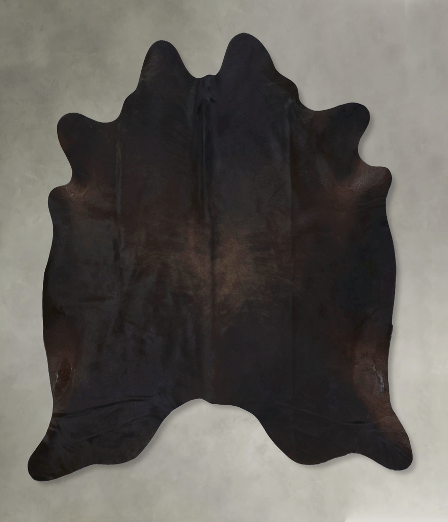 Solid Black X-Large Brazilian Cowhide Rug 7'0"H x 6'6"W #B20471 by Hudson Hides