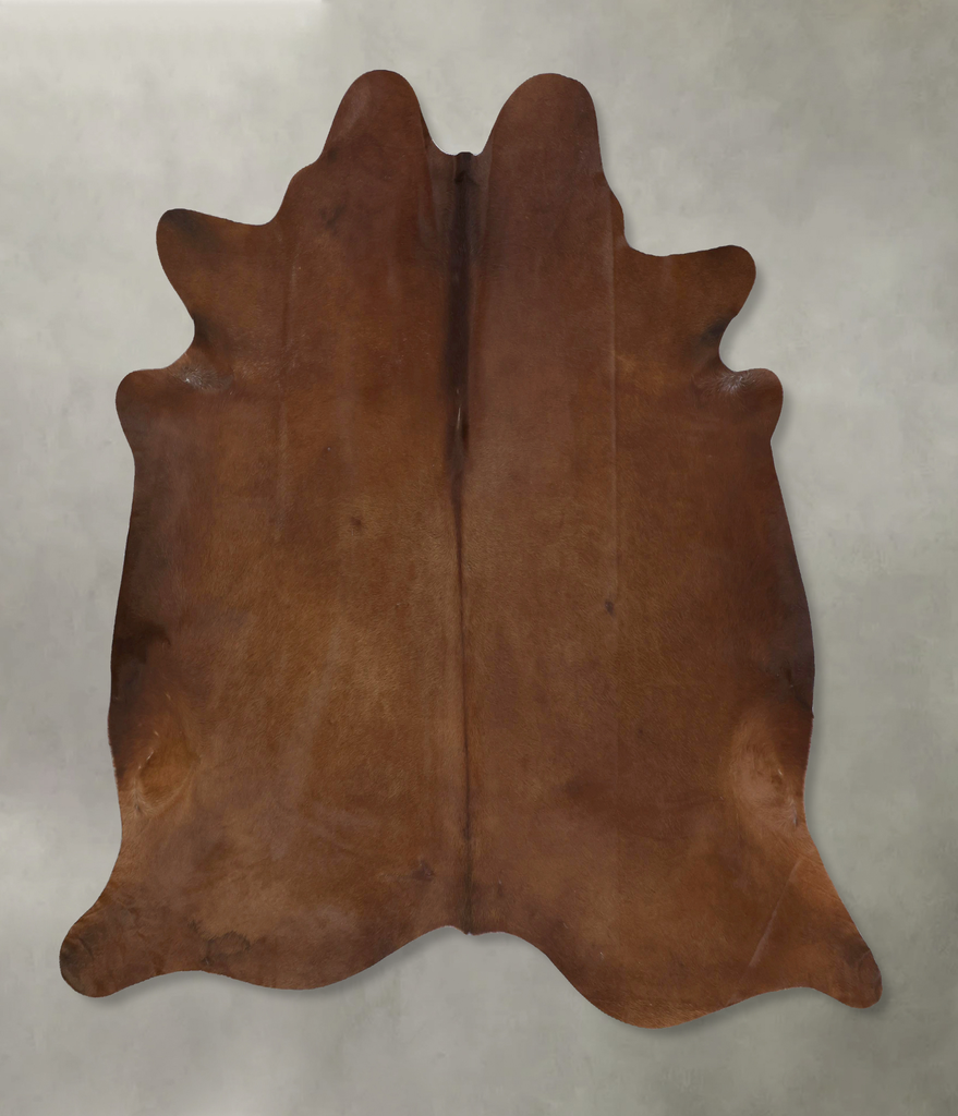 Solid Brown XX-Large Brazilian Cowhide Rug 7'5"H x 7'5"W #B20473 by Hudson Hides