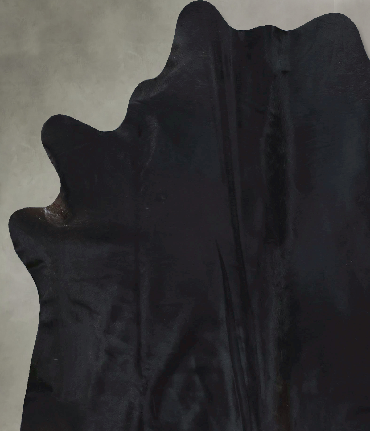 Solid Black Cowhide Rug #B20475