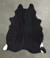 Solid Black X-Large Brazilian Cowhide Rug 7'10"H x 6'2"W #B20483 by Hudson Hides
