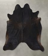 Solid Black X-Large Brazilian Cowhide Rug 7'2"H x 6'9"W #B20485 by Hudson Hides
