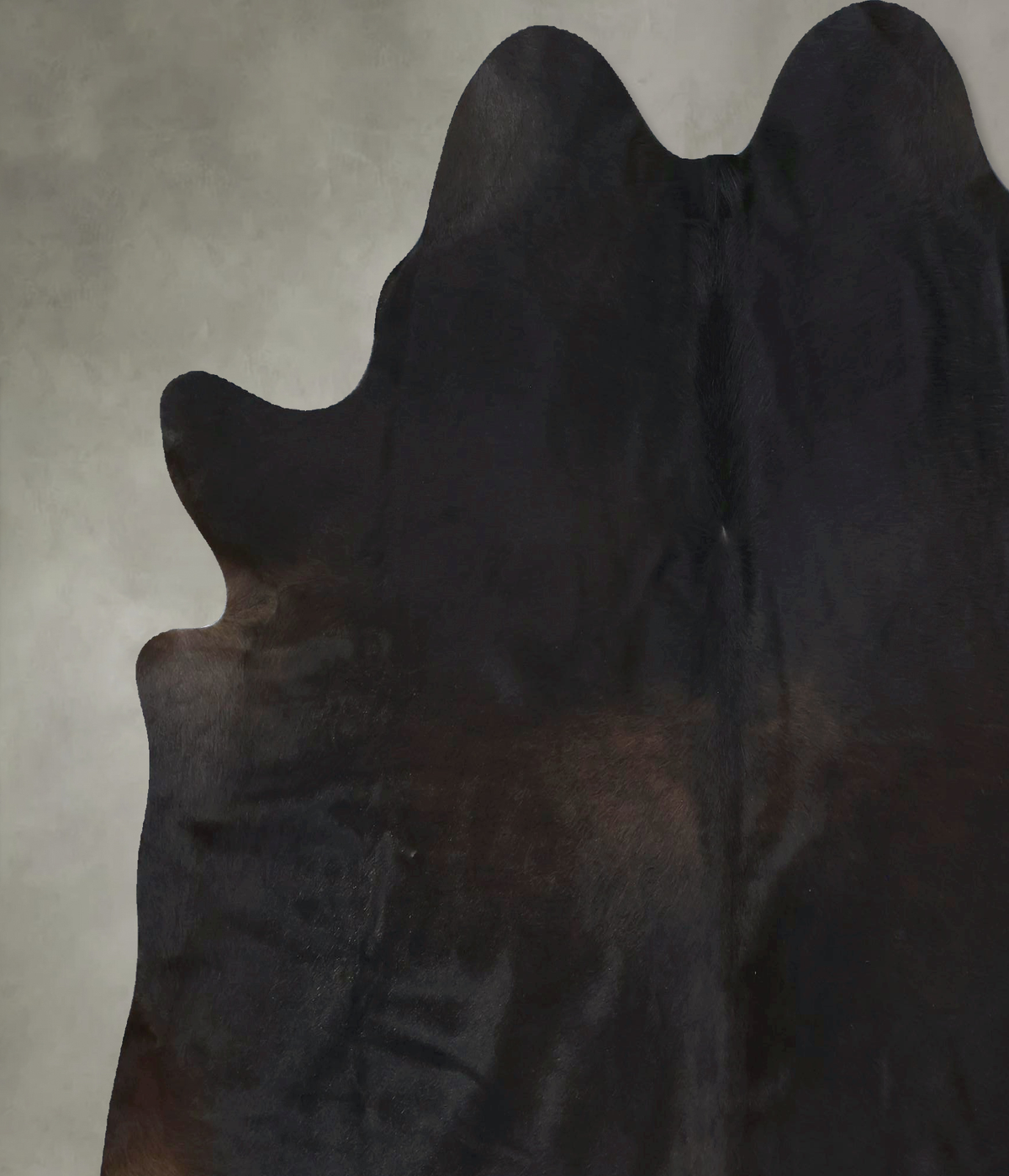 Solid Black Cowhide Rug #B20485