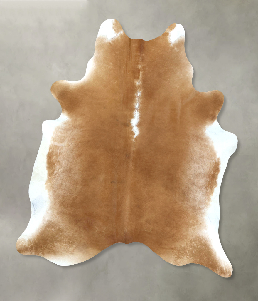 Beige and White XX-Large Brazilian Cowhide Rug 8'1"H x 6'3"W #B20487 by Hudson Hides