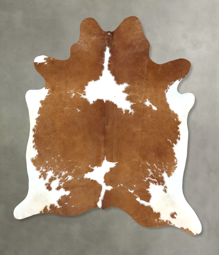 Brown and White XX-Large Brazilian Cowhide Rug 8'2"H x 6'11"W #B20488 by Hudson Hides