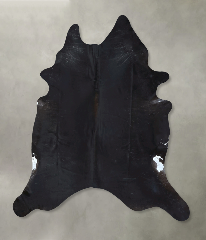 Solid Black XX-Large Brazilian Cowhide Rug 8'9"H x 7'3"W #B20490 by Hudson Hides
