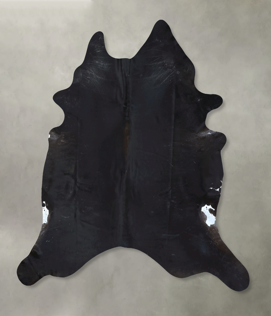 Solid Black XX-Large Brazilian Cowhide Rug 8'9"H x 7'3"W #B20490 by Hudson Hides