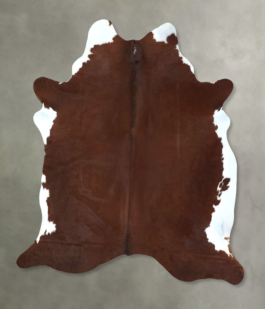 Brown and White Regular XX-Large Brazilian Cowhide Rug 8'4"H x 6'11"W #B20491 by Hudson Hides