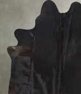 Solid Black X-Large Brazilian Cowhide Rug 7'5"H x 6'4"W #B20492 by Hudson Hides