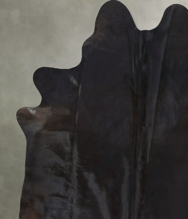 Solid Black X-Large Brazilian Cowhide Rug 7'5"H x 6'4"W #B20492 by Hudson Hides