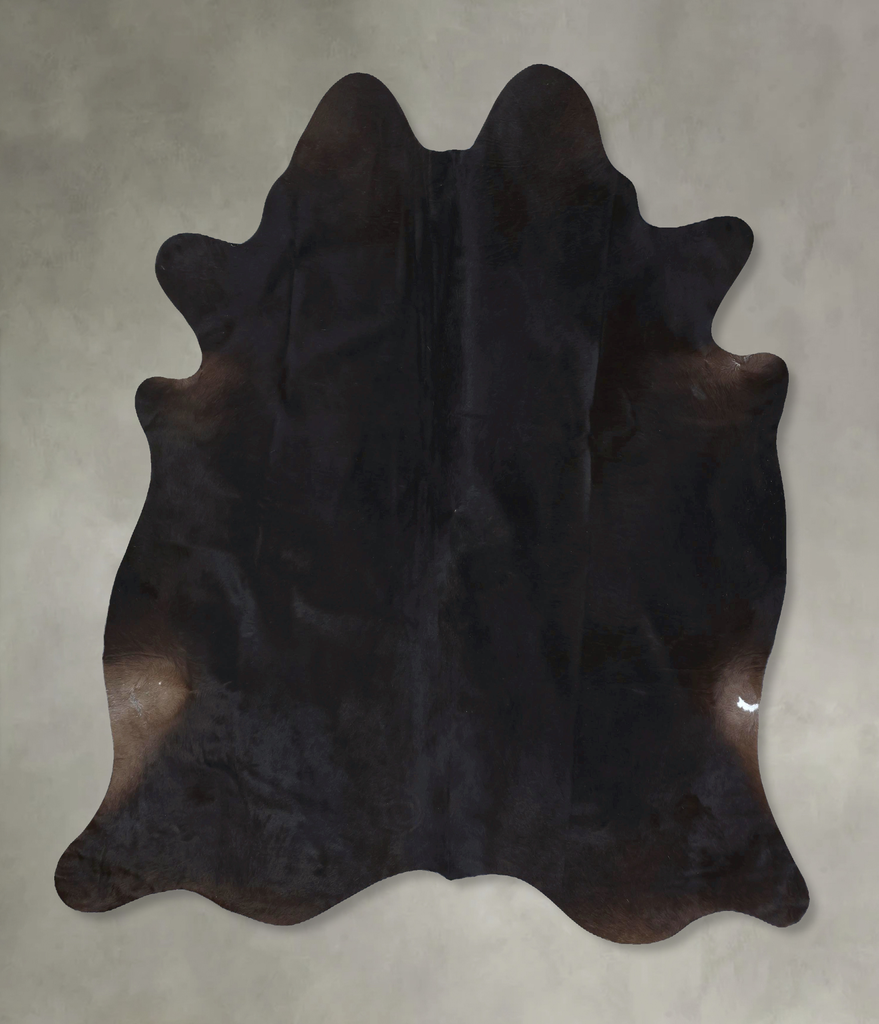 Solid Black X-Large Brazilian Cowhide Rug 7'4"H x 6'8"W #B20493 by Hudson Hides