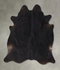 Solid Black X-Large Brazilian Cowhide Rug 7'4