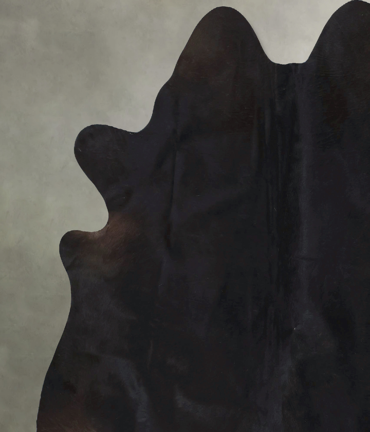 Solid Black X-Large Brazilian Cowhide Rug 7'4"H x 6'8"W #B20493 by Hudson Hides