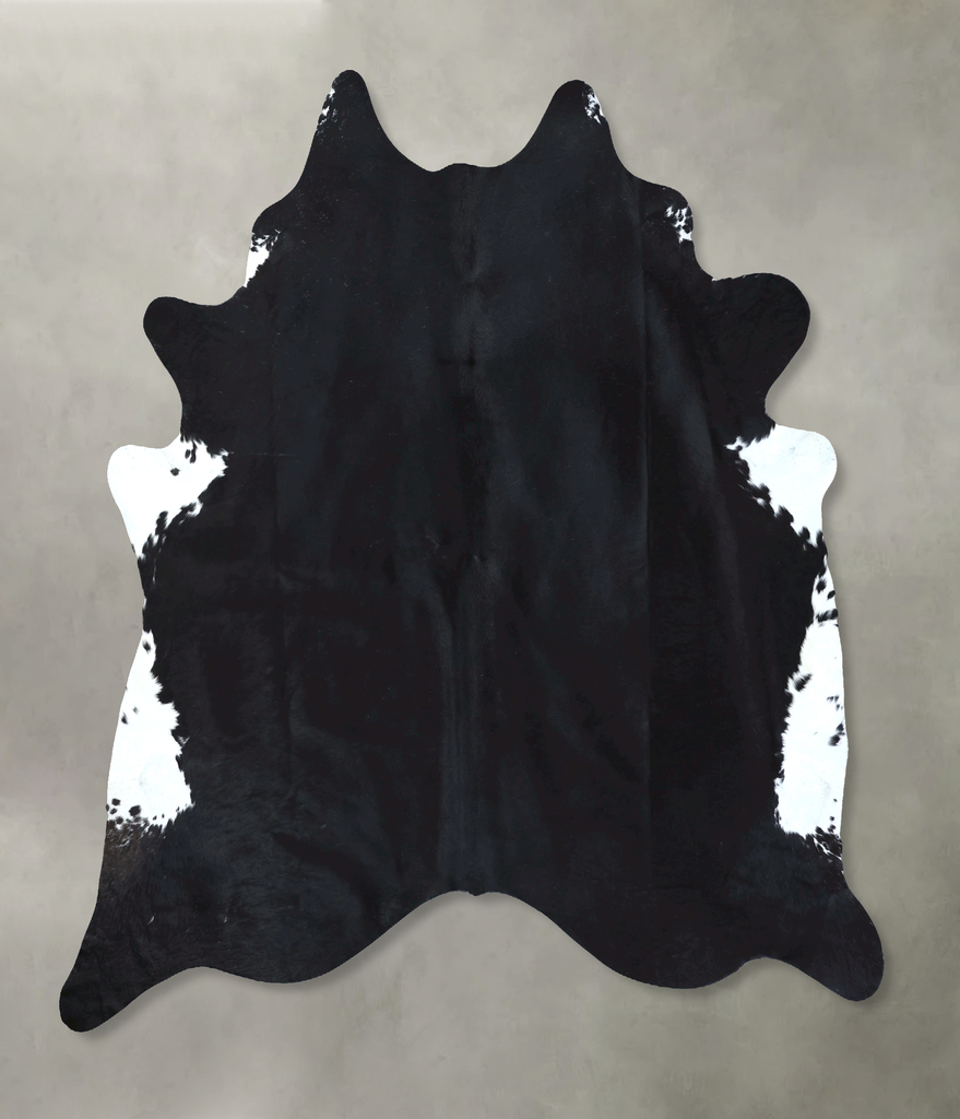 Black and White XX-Large Brazilian Cowhide Rug 8'0"H x 7'4"W #B20494 by Hudson Hides
