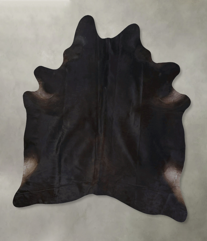 Solid Black XX-Large Brazilian Cowhide Rug 8'4"H x 6'8"W #B20498 by Hudson Hides