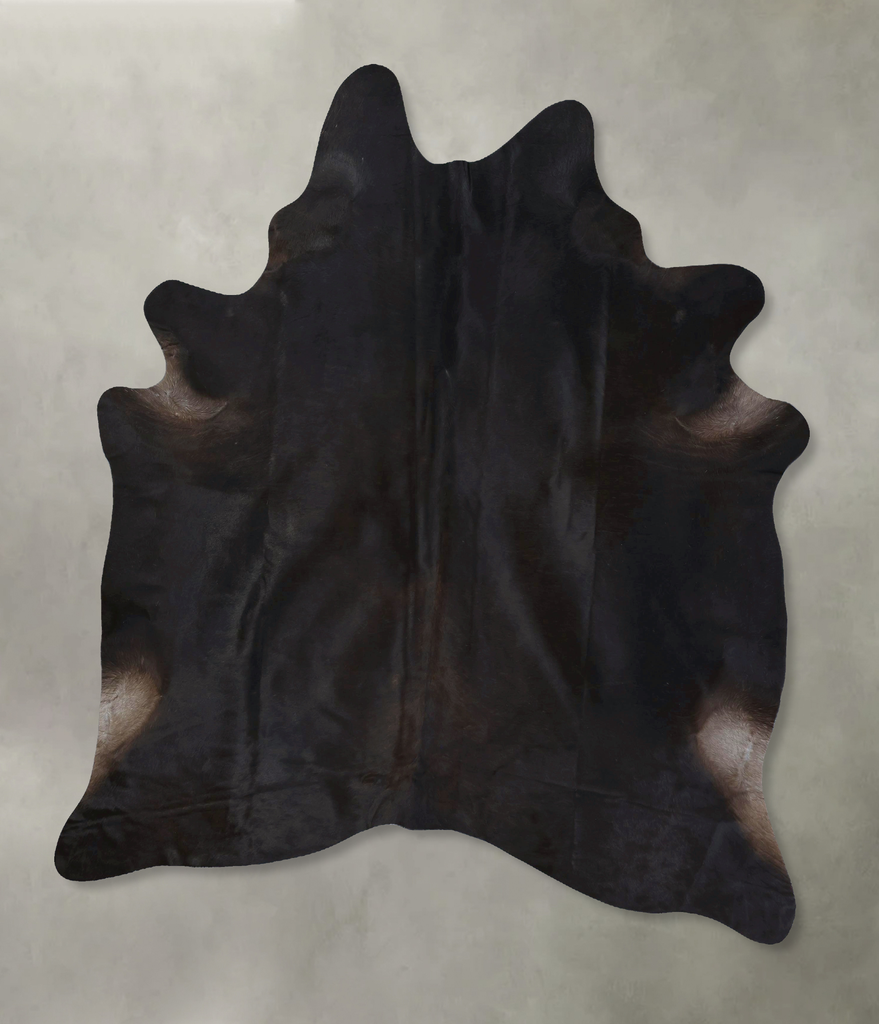 Solid Black XX-Large Brazilian Cowhide Rug 8'4"H x 6'8"W #B20498 by Hudson Hides