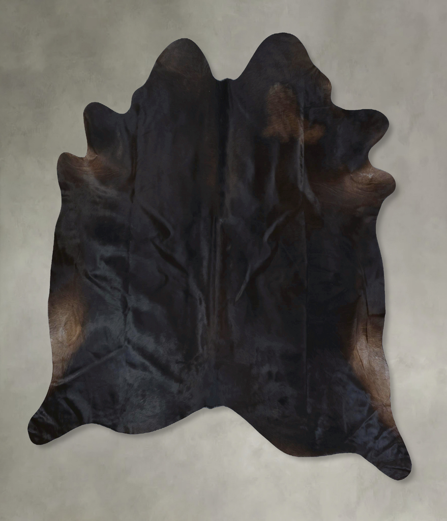 Solid Black XX-Large Brazilian Cowhide Rug 7'4"H x 7'0"W #B20503 by Hudson Hides