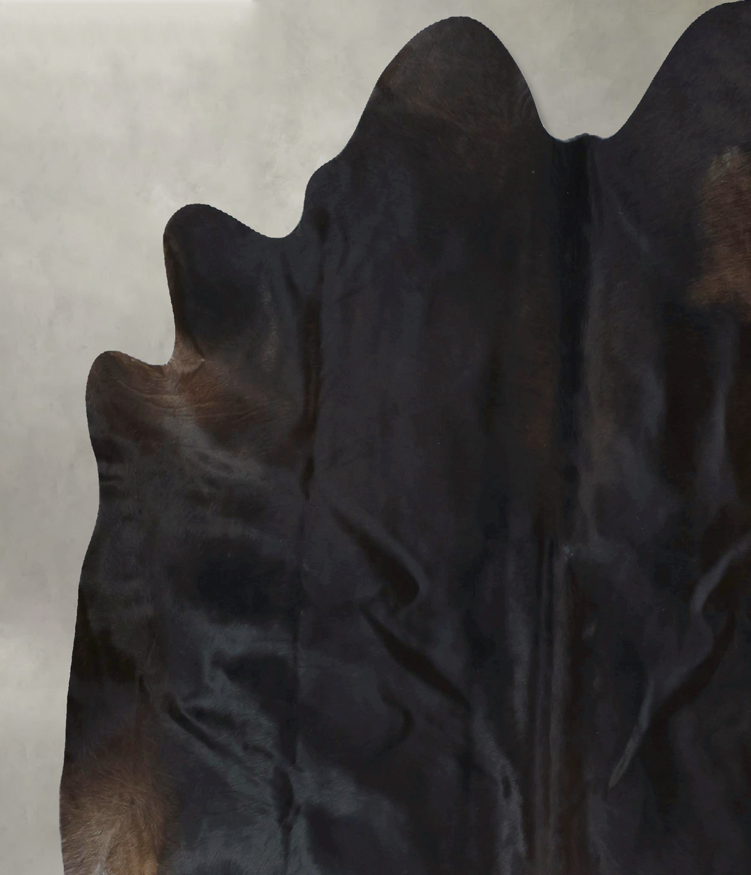 Solid Black XX-Large Brazilian Cowhide Rug 7'4"H x 7'0"W #B20503 by Hu