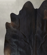 Solid Black XX-Large Brazilian Cowhide Rug 7'4"H x 7'0"W #B20503 by Hudson Hides