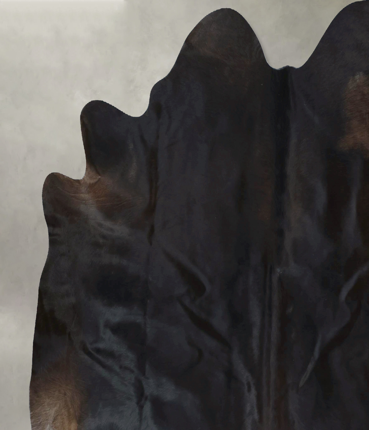 Solid Black Cowhide Rug #B20503