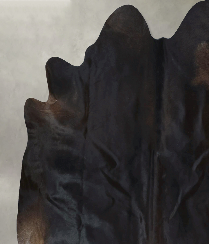 Solid Black XX-Large Brazilian Cowhide Rug 7'4"H x 7'0"W #B20503 by Hudson Hides